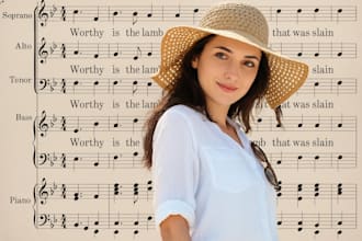 create piano sheet music transcription and arrangement for piano recording