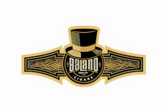 design modern cigar, bands, label and cigar box logo