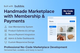 build a handmade marketplace with membership and payments on bubble io