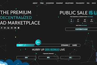 create crypto token website, memecoin website  and ico website with admin