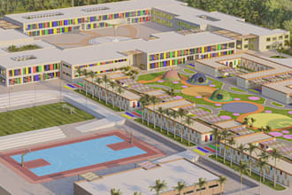 redesign 3d amusement park,landscape site plan,kids playarea,entertainment space