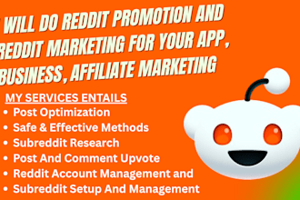 do reddit promotion for ai app, business, website shopify and affiliate link