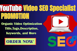 be your best youtube video SEO specialist and promotion expert for top ranking