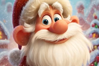 make a christmas caricature, business cartoon holiday card
