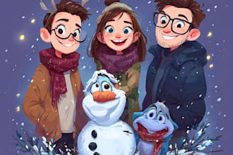 draw christmas cartoon caricature
