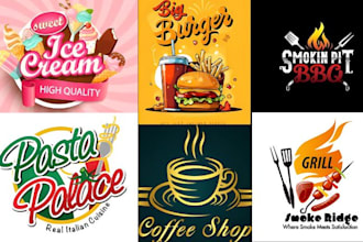 design a professional restaurant logo and menu branding package