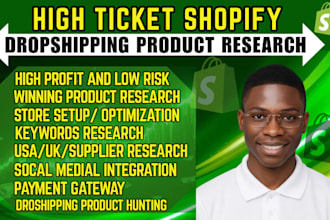 do high ticket product research shopify high ticket dropshipping store