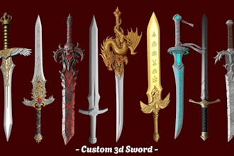 create custom cosplay 3d sword armor props weapon 3d helmet for 3d printing