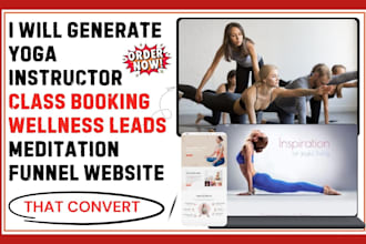 generate yoga instructor class booking wellness leads meditation funnel website