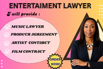 be your entertainment lawyer on music services and entertainment law contract