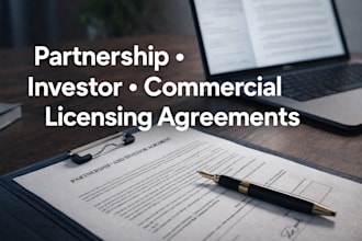 draft partnership agreement, investor agreement, commercial contract, licensing