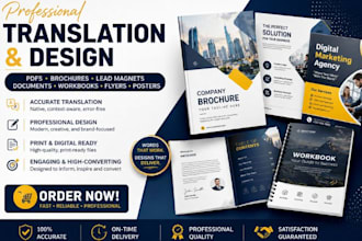 translate design pdf brochure lead magnet document workbooks flyers poster ebook