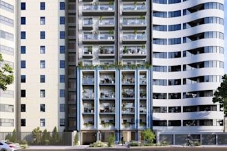 rebuild 3d modern condo apartment,highrise building,mixed use,real estate render