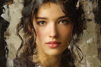 paint a real oil painting on canvas