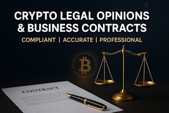 review and draft winning legal opinion for  business contract and crypto project