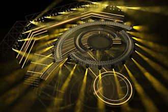 design 3d stage, podium, ballroom, event concert, stage lighting rendering