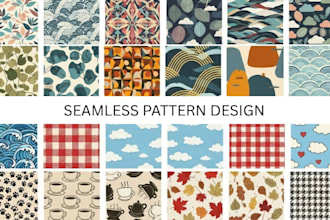 design custom seamless patterns for branding, textile, fabric home decor
