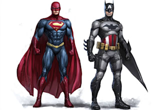 draw you into superhero comic book pop art cartoon