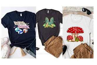 create a awesome funny cartoon t shirt design