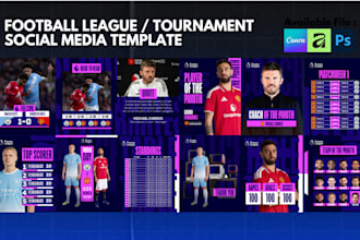 design sports fan page and media content posters