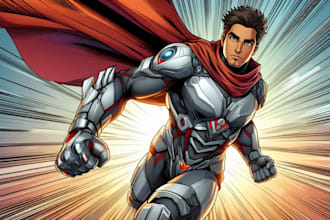 make a comic book superhero illustration
