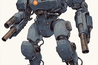 draw  transformers, robot in anime manga style