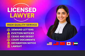 draft a demand letter or cease and desist letter as a US lawyer