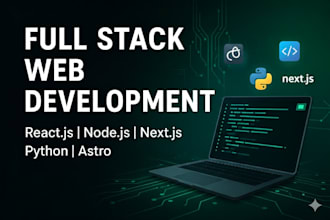 develop a high performance, full stack website using react, node js, next js