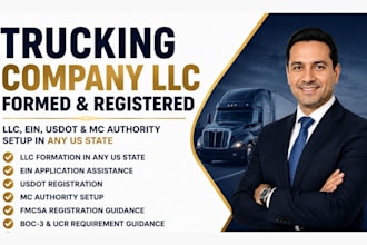 form your US trucking company llc, get ein, dot and mc setup and tax id