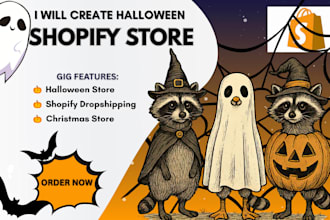 design christmas shopify store, dropshipping store, halloween store