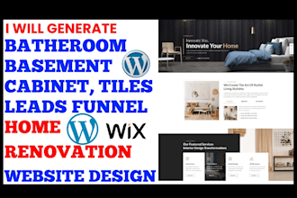 generate bathroom kitchen basement tiles home remodeling leads build website