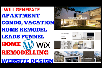 generate apartment condo home vacation leads home remodeling website