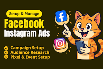 setup facebook ads campaign and instagram ads, meta ads manager, marketing