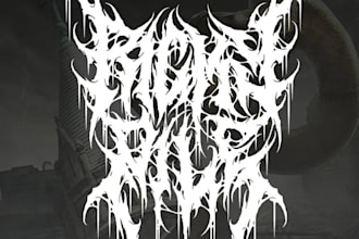 design a brutal and chaotic metal logo