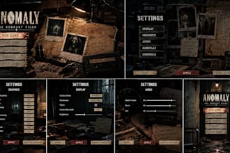 design game UI UX, hud, menus, animation for unreal engine or unity game