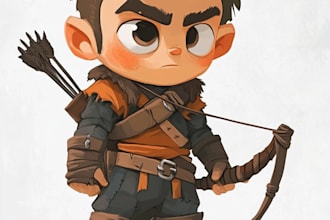 draw 2d game character for game art