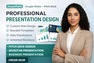 make a professional powerpoint presentation, investor pitch deck, goggle slides