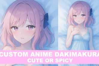draw custom cute or spicy anime dakimakura body pillow