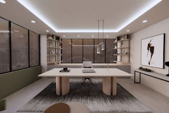 interior design stylish office, cafe, retail and commercial interior spaces