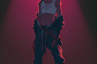 design and rig live2d vtuber model character in anime art