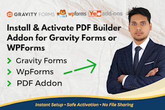 install and activate a PDF builder addon for gravity forms or wpforms