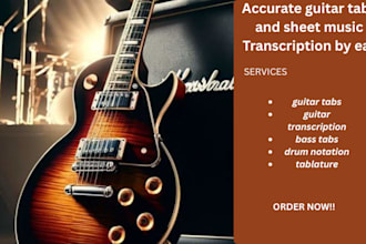create accurate guitar tabs and sheet music transcription by ear