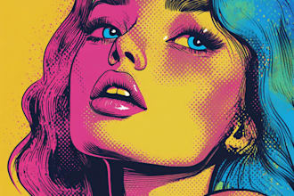 design retro pop art illustrations