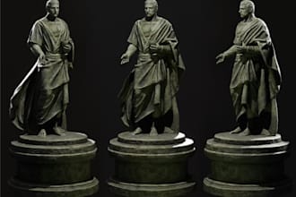 sculpt 3d historical figures, legendary models,  statue, mythical characters,stl