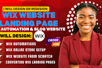 design wix website, landing page on wix, automation, blog website