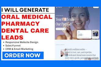 generate oral tooth whitening dental leads dentist medic pharmacy website