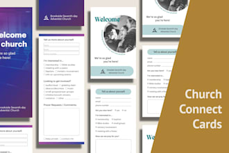 design printable church connect cards