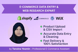 do ecommerce product upload, data entry quick task