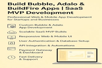 develop bubble io book app, adalo web app, buildfire mobile app, and saas mvp