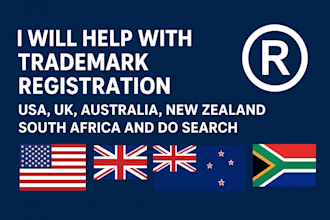do trademark registration USA UK australia newzealand south africa do search